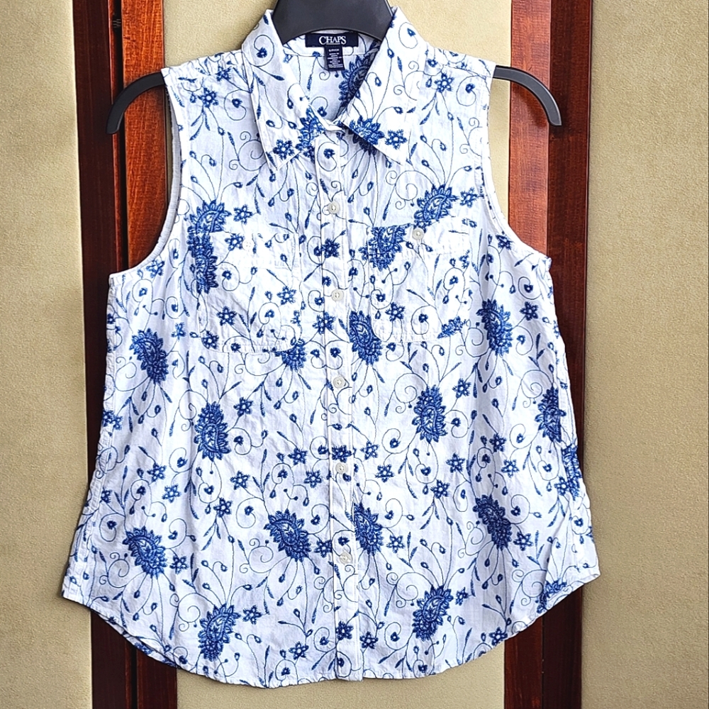 Floral Embroidered Sleeveless Top S